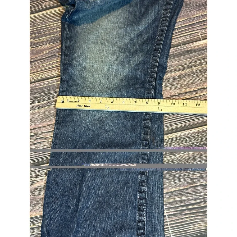 True Religion Jeans Mens 38x33 Straight Made USA Distressed Y2K Embroidered